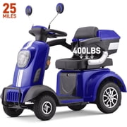 Sunderwell Large Electric 4-Wheel Mobility Scooter, XW-E05 Heavy Duty Wheelchair Device 400 LBS Capacity for Seniors & Adults, Assembled in US, Ready to Ride