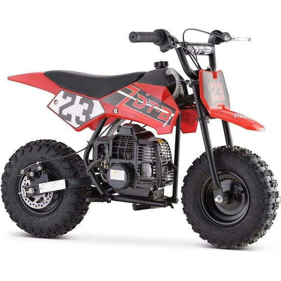 Sunderwell Mini Kid Dirt Bike, 49 CC 2-Stroke Gas Bike with Off-Rode Tire, Suspensions, Disc Brakes, Max Load 160Lbs, Up to 20Mph, EPA Approved