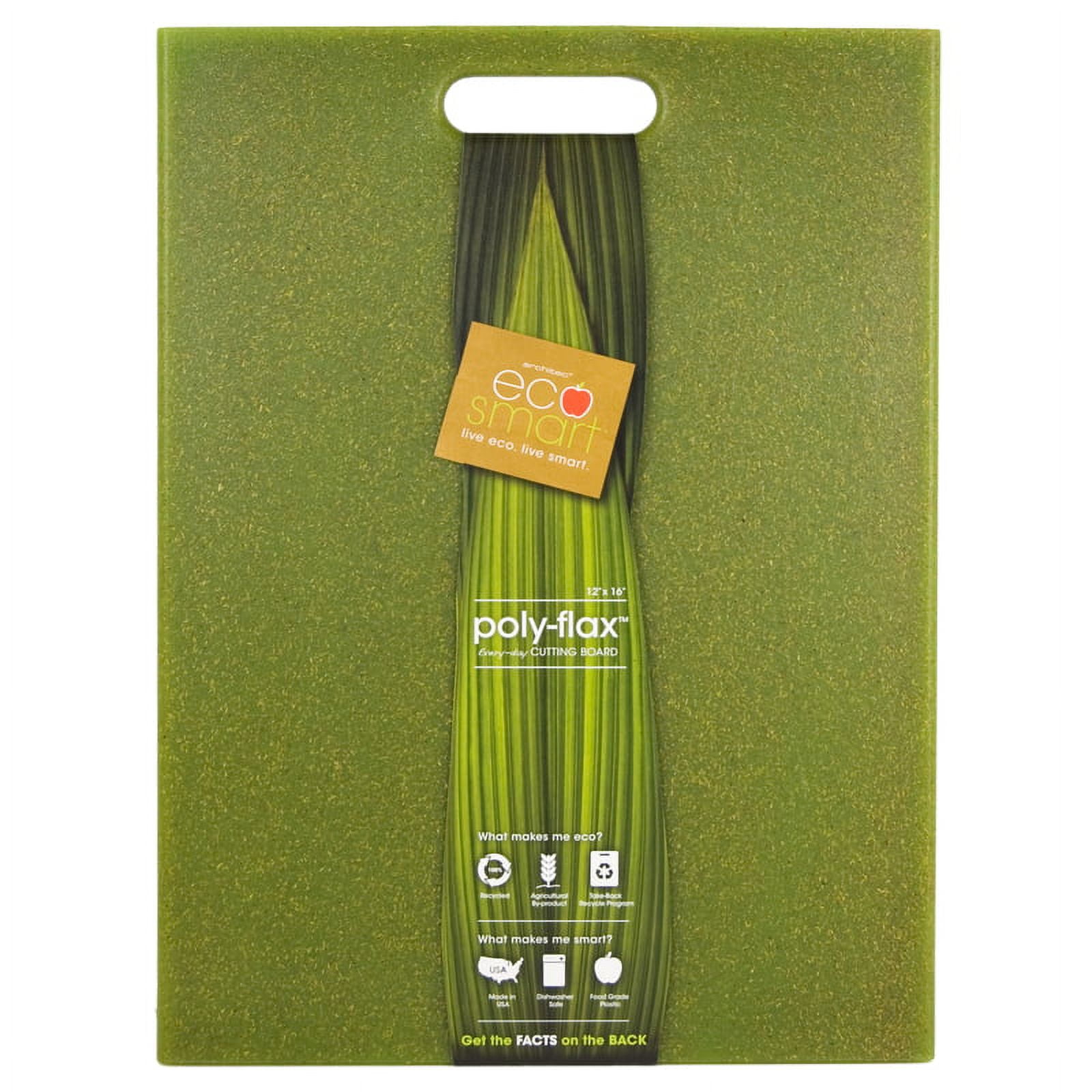 Green EcoSmart Poly Flax Rectangular Cutting Board