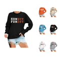 thumbnail image 1 of Sundey Fundey Football Sweatshirts for Women 2025 Long Sleeve Crewneck Football Season Sweatshirt Pullover Tops, 1 of 6