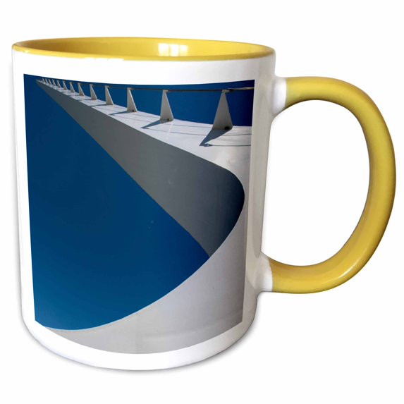 3drose, Sundial Bridge Spanning the Sacramento River in Redding., 11oz Two-tone Yellow Mug