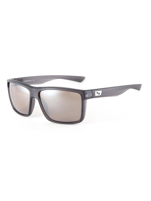 Sundog Men's Flip -Crystal Smoke Frame Brown-White Mirror Sunglasses