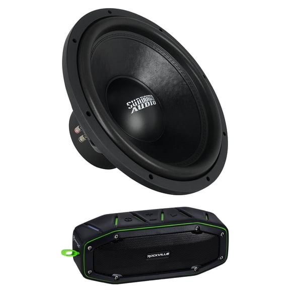 Sundown Audio E-15 V.4 D2 Bundle: 15 in 750W RMS DVC 2-Ohm Car Subwoofer, RPB27 V2 Bluetooth Speaker, 2-items