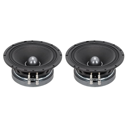 Sundown Audio LCMR-6.5 100-Watt RMS 6.5 in Car Audio Midrange Speakers, 8 Ohm, Phase Plug, Ferrite Magnet, for Custom Stereo Systems, 2-Piece