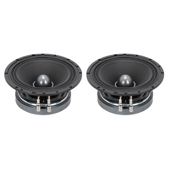 Sundown Audio LCMR-6.5 100-Watt RMS 6.5 in Car Audio Midrange Speakers, 8 Ohm, Phase Plug, Ferrite Magnet, for Custom Stereo Systems, 2-Piece