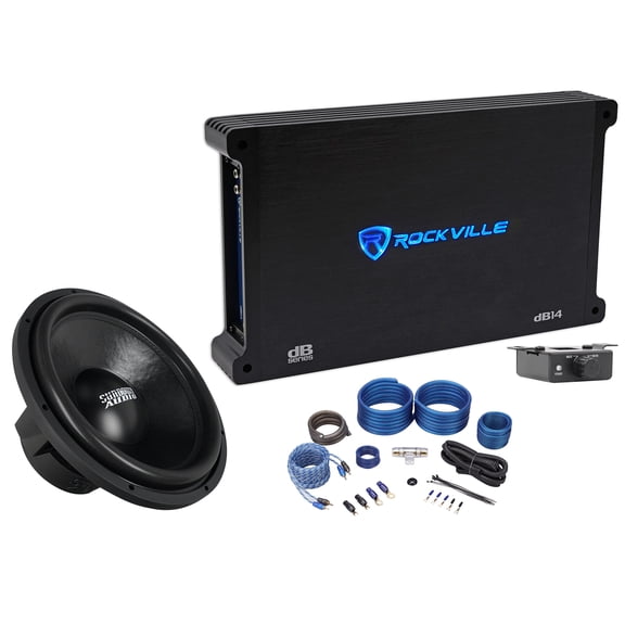 Sundown Audio SA-15 D4 Classic Bundle: 15 in 1000W RMS DVC 4 Ohm Car Subwoofer, dB14 Mono Amp, RWK41 Wiring Kit, 3-items