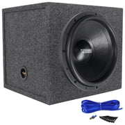 Sundown Audio SA-15 V.2 D4 Bundle 15 in 1250W RMS DVC 4 Ohm Car Audio Subwoofer, RGS15 Sealed Box, Enclosure Install Kit, 3-items