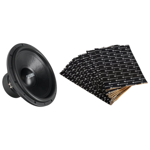 Sundown Audio SA-15 V.2 D4 Bundle: 15 in 1250W RMS DVC 4 Ohm Car Audio Subwoofer, RockMat 15-15 Sound Vibration Deadener Kit, 2-items