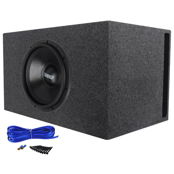 Sundown Audio SA-15 V.3 D4 Bundle: 15 in 1500W RMS DVC 4 Ohm Car Audio Subwoofer, RGV15 Vented Box, Enclosure Install Kit, 3-items