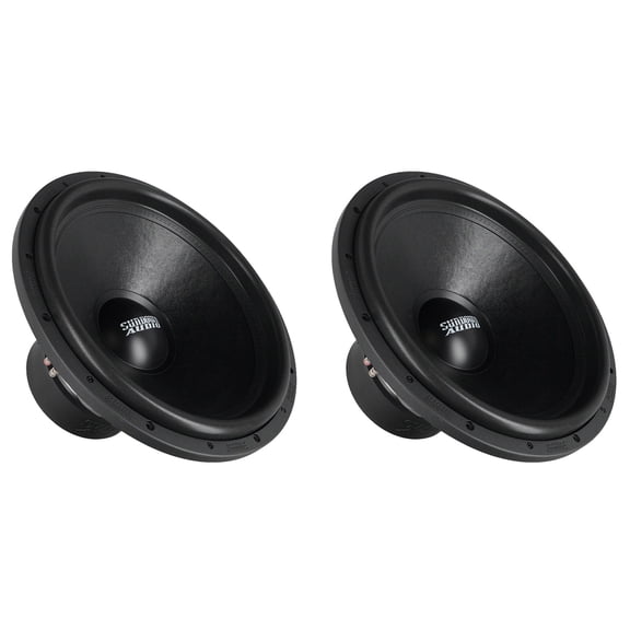 Sundown Audio SA-18 V.2 D4 18 Inch 1250W RMS DVC 4 Ohm Car Subwoofers, Cast Frame, 19mm Xmax, for Custom Bass, Pair