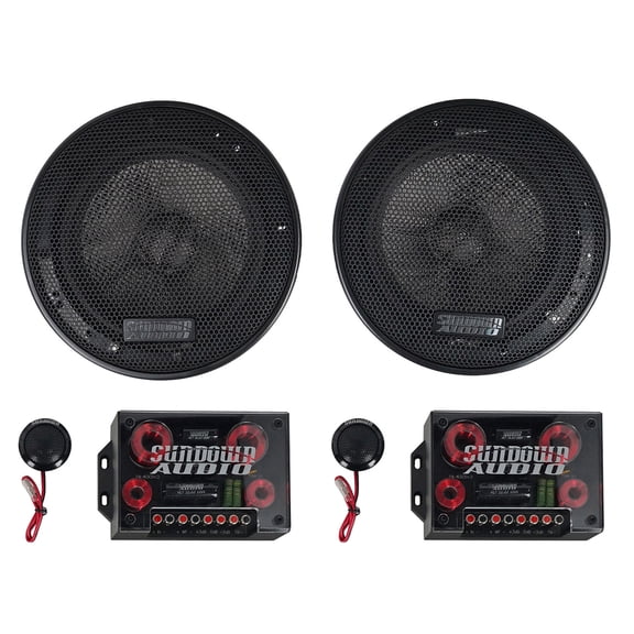 Sundown Audio SA 6.5" Component Speaker System, Silk Dome Tweeters, Cast Aluminum Frames, Adjustable Crossover for Car Audio
