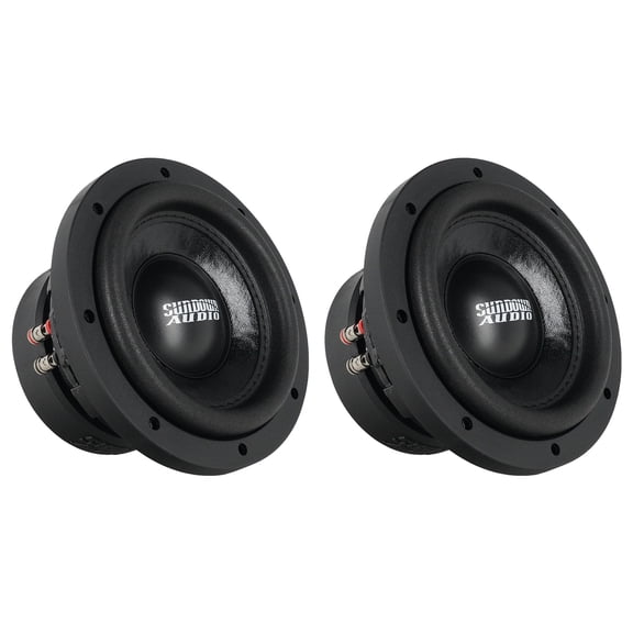 Sundown Audio SA-6.5SW 300W RMS 6.5 Inch DVC 4 Ohm Car Subwoofers, Shallow Mount, Vented Cooling, Pair