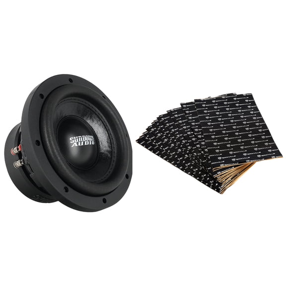 Sundown Audio SA-6.5SW Bundle: 6.5 in 300W RMS DVC 4 Ohm Car Audio Subwoofer, RockMat 15-15 Sound Vibration Deadener Kit, 2-items