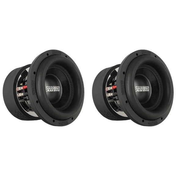 Sundown Audio SA-8 v.3 D2 8 Inch 600W RMS DVC 2-Ohm Car Subwoofers, 16mm Xmax, Vented Gap, Ported Box Use, Pair