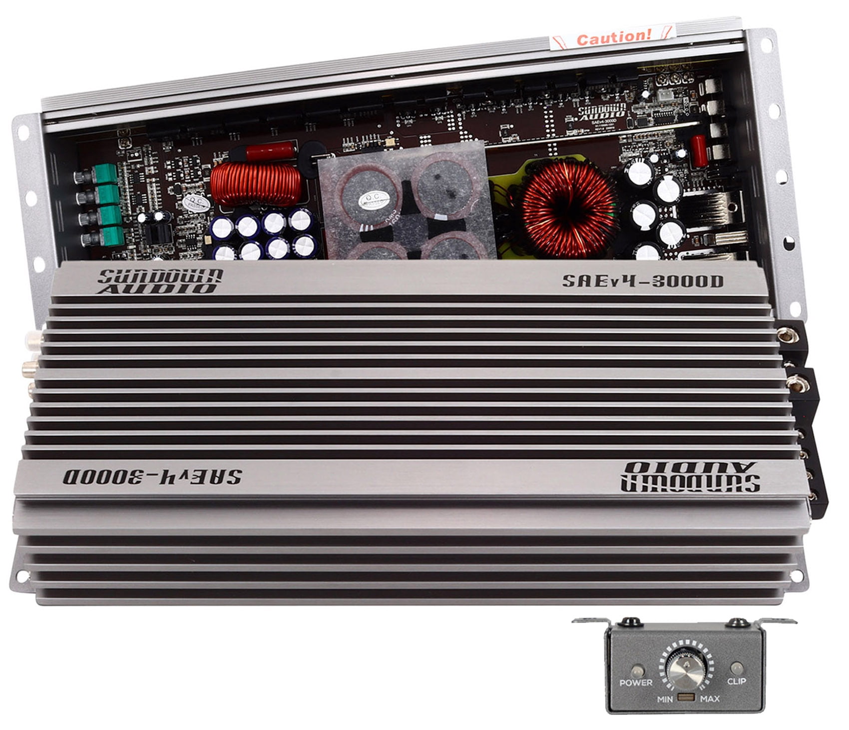 Sundown Audio SAEv4-3000D Mono Class D Car Amplifier 3000W RMS 1-Ohm Stable with Wired Remote and Clipping Indicator