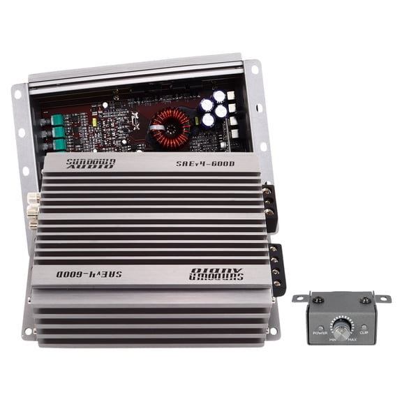 Sundown Audio SAEv4-600D Mono Block Class D Car Amplifier 600W RMS at 1-Ohm with Wired Remote and Clipping Indicator