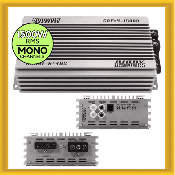 Sundown Audio SAEV4-1500D Monoblock 1500W RMS 1-Ohm Stable Class-D Car Amplifier