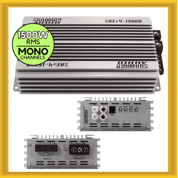 Sundown Audio SAEV4-1500D Monoblock 1500W RMS 1-Ohm Stable Class-D Car Amplifier