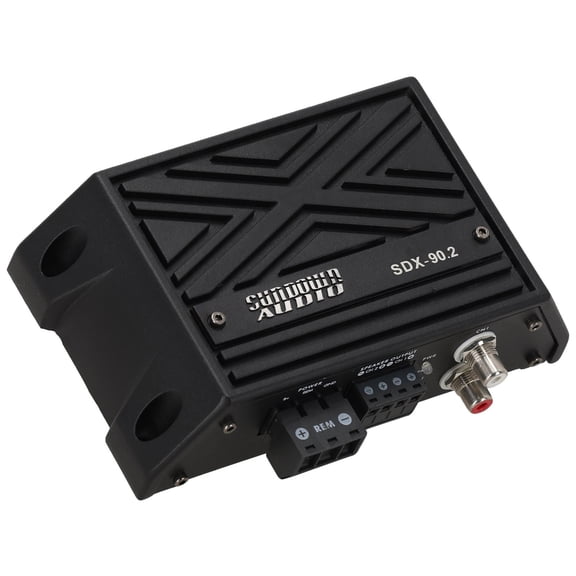 Sundown Audio SDX-90.2 Weather Resistant 2 Channel Class D Car and Powersports Amplifier, 240 Watt RMS Bridged with Wired Remote
