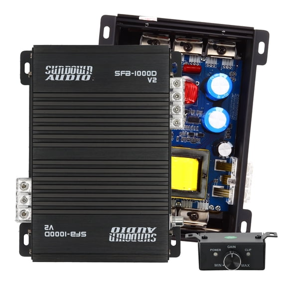 Sundown Audio SFB-1000D 1000 Watt RMS Full Range 1 Ohm Car Amplifier, Variable Crossovers, Bass Boost and Wired Remote