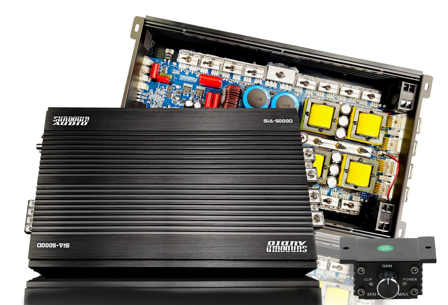 Sundown Audio SIA-5000D V2 Mono Full Range Car Amplifier 5000 Watt RMS Smart Bridge Class D with Remote Control Black