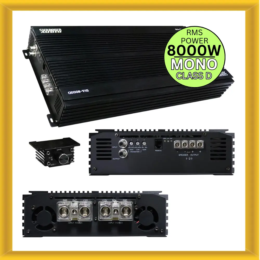 Sundown Audio SIA-8000D Smart MonoBlock Car Amplifier Wide Range Mono 8000W RMS