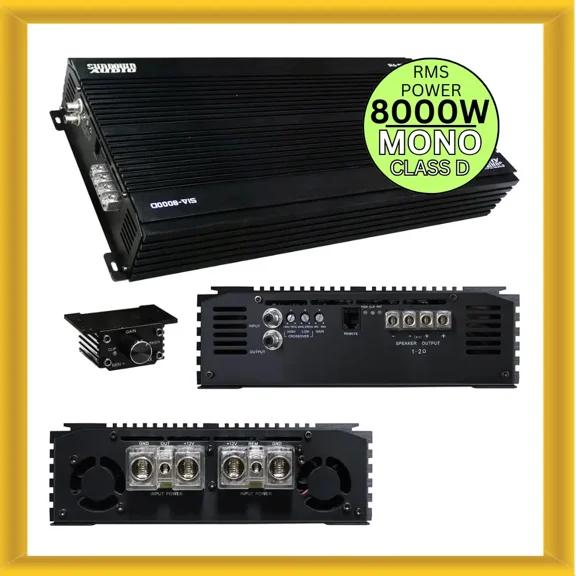 Sundown Audio SIA-8000D Smart MonoBlock Car Amplifier Wide Range Mono 8000W RMS