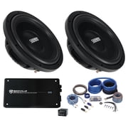 Sundown Audio SML-12 D4 Bundle 2 12 Inch Shallow Subwoofers, Krypton M4 Mono Amplifier, RWK0CU 0 Gauge Wire Kit, 4-items