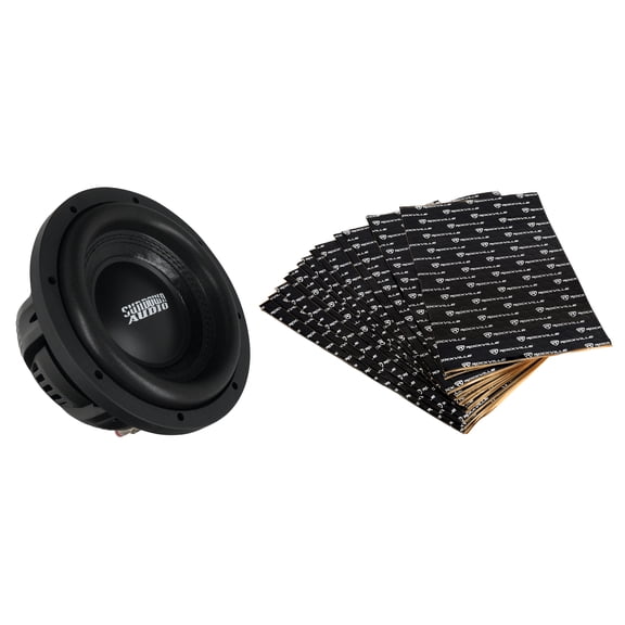 Sundown Audio SML-8 D4 Bundle: 8-inch 400W RMS Shallow DVC 4-Ohm Subwoofer, Rockville RockMat 15-15 15 Sq Ft 60 MIL Kit, 2-items