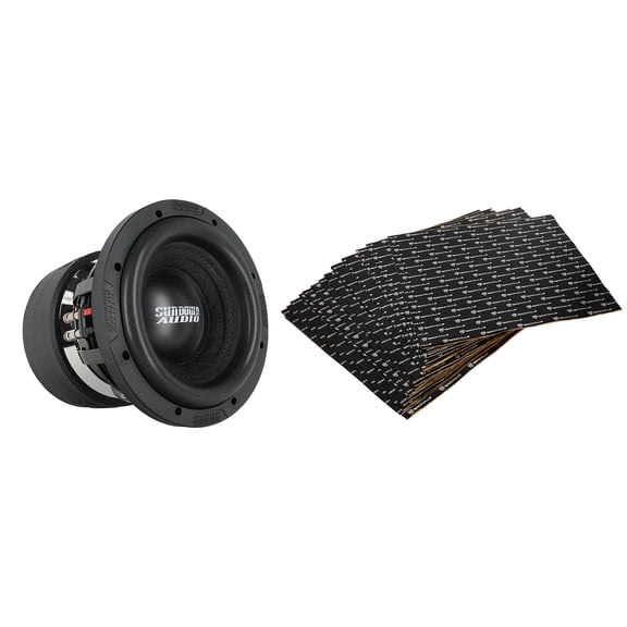 Sundown Audio X-8 V.4 D4 Bundle: (1) 8 Inch 1250w RMS Car Subwoofer DVC 4 Ohm, Rockville RockMat 37-15 Sound Deadener Kit, 2-items