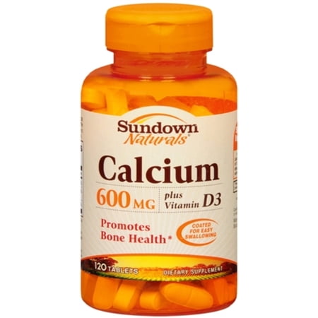 Sundown Calcium 600 mg + D Caplets 120 Tablets (Pack of 4)