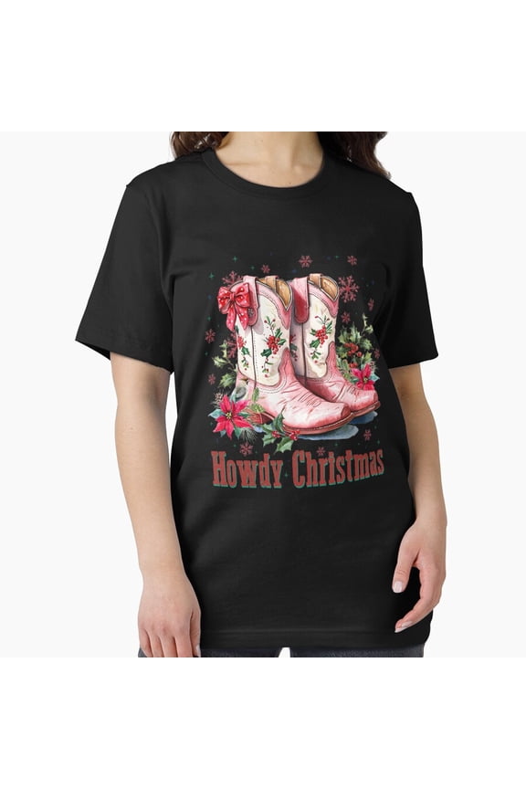 Sundown Howdy Christmas Western Vibe Festive Frontier Artwork Unisex T-Shirt, up to size 5XL