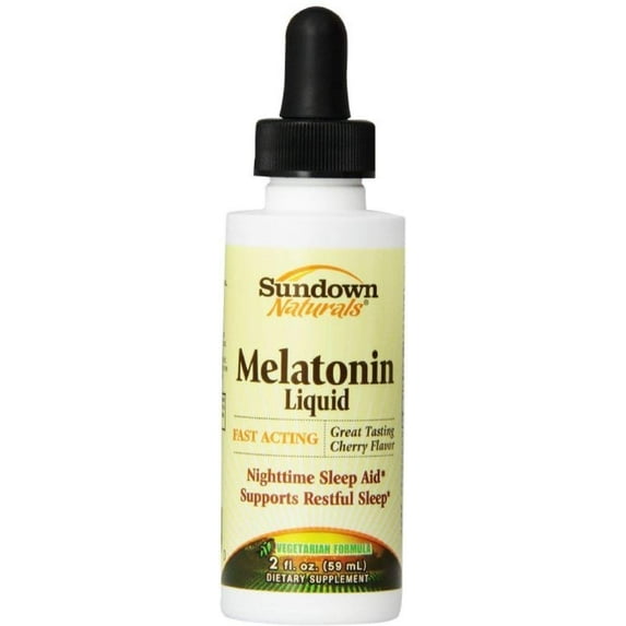 Sundown Melatonin Liquid Cherry Flavor 2 oz Pack of 4