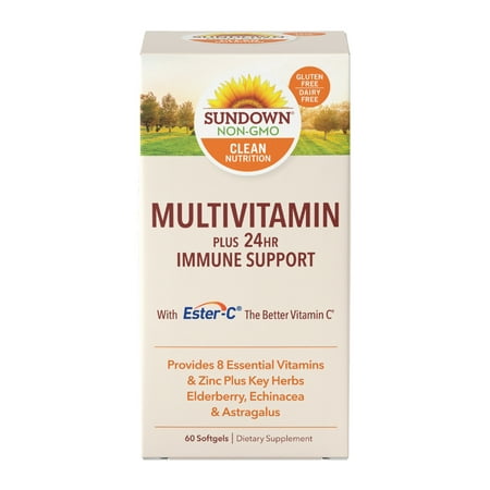 Sundown Multi+Daily Immune Support Multivitamin Supplements, Softgels, 60 Ct