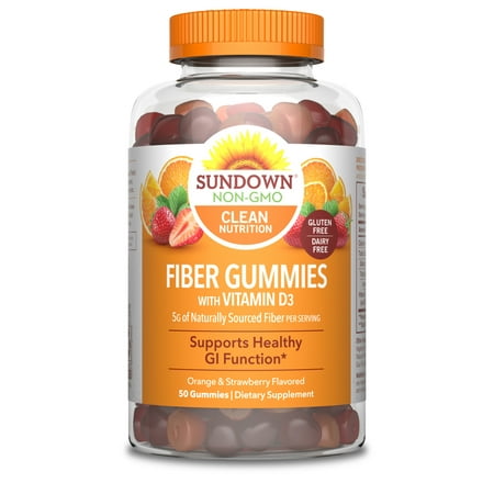 Sundown Natural Daily Fiber With Vitamin D3, Gummies, 50 Ct