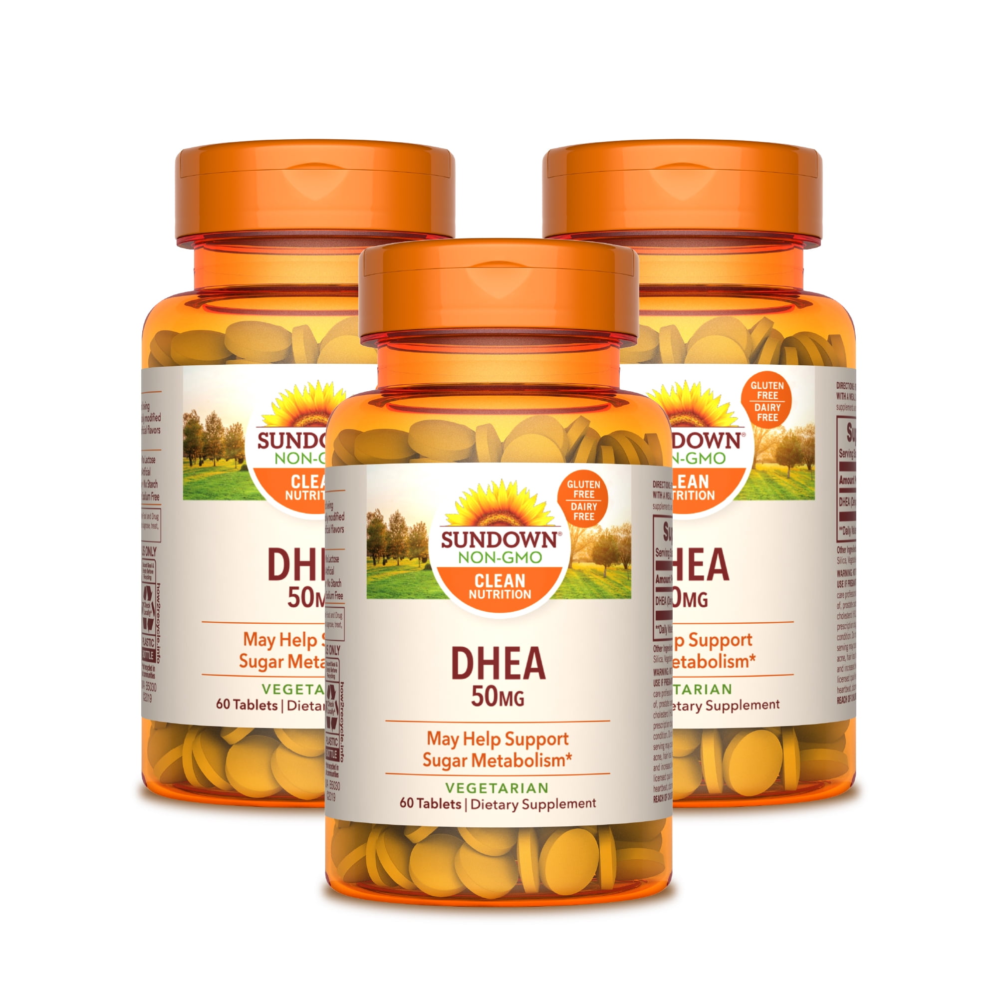 Sundown DHEA 50mg, 60 Tablets (Pack of 3)(Packaging May Vary)