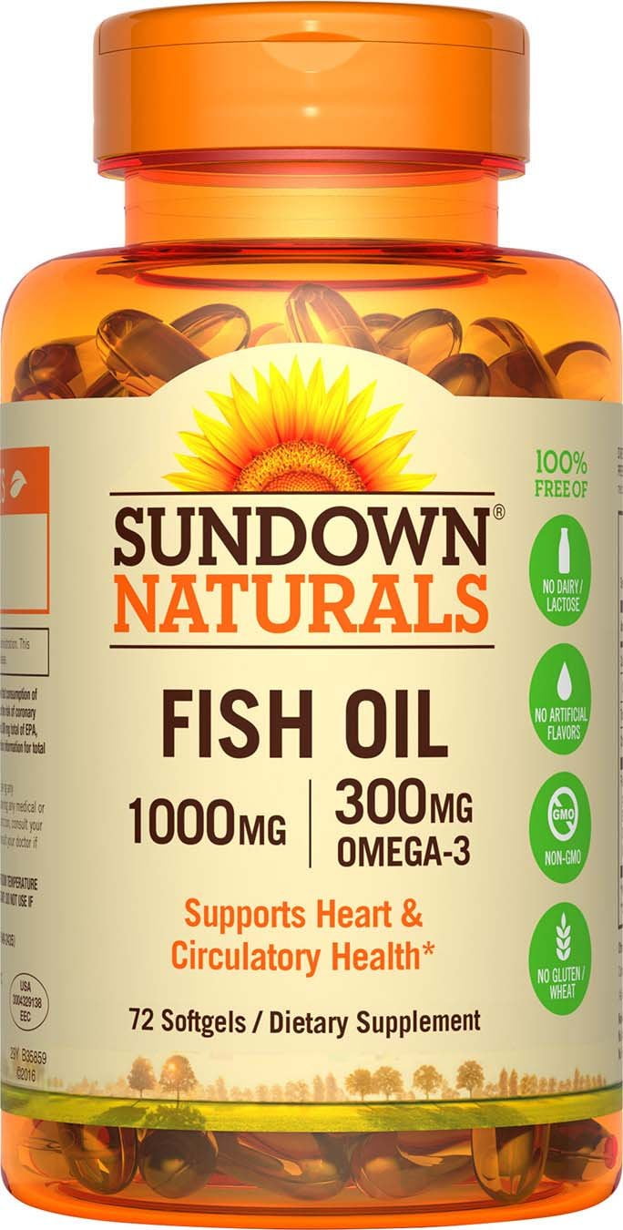 Sundown NaturalsÂ® Fish Oil 1000 mg, 72 Softgels
