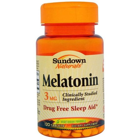 Sundown Naturals Melatonin Sleep Aid 3mg, Vegetarian Formula, 120ct, 5-Pack