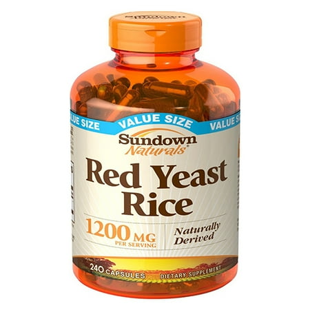 Sundown Naturals Red Yeast Rice 1200 mg Capsules, 240 ea