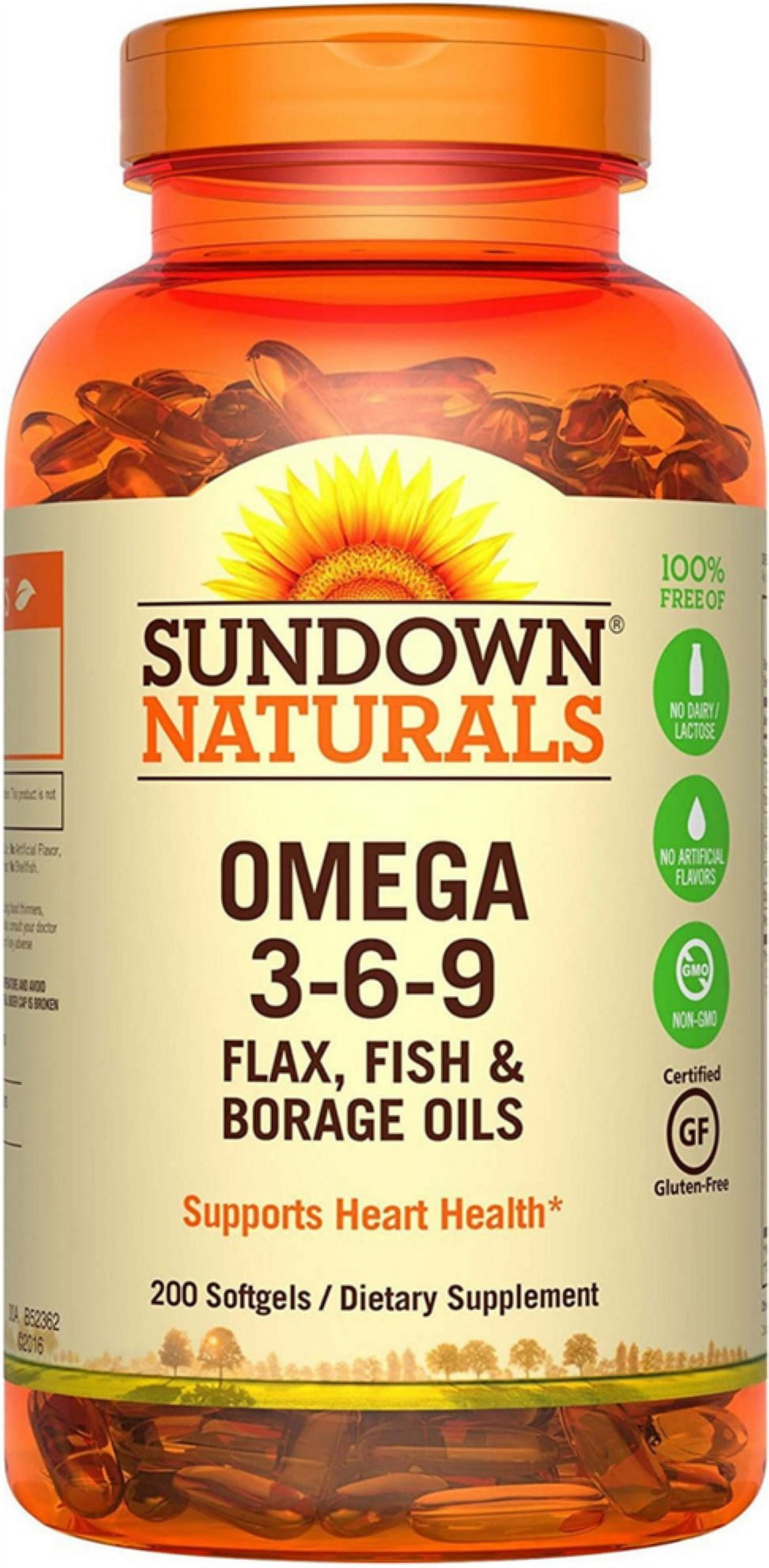 Sundown Naturals Triple Omega 3 6 9 Softgels 400 Count 2x200ct