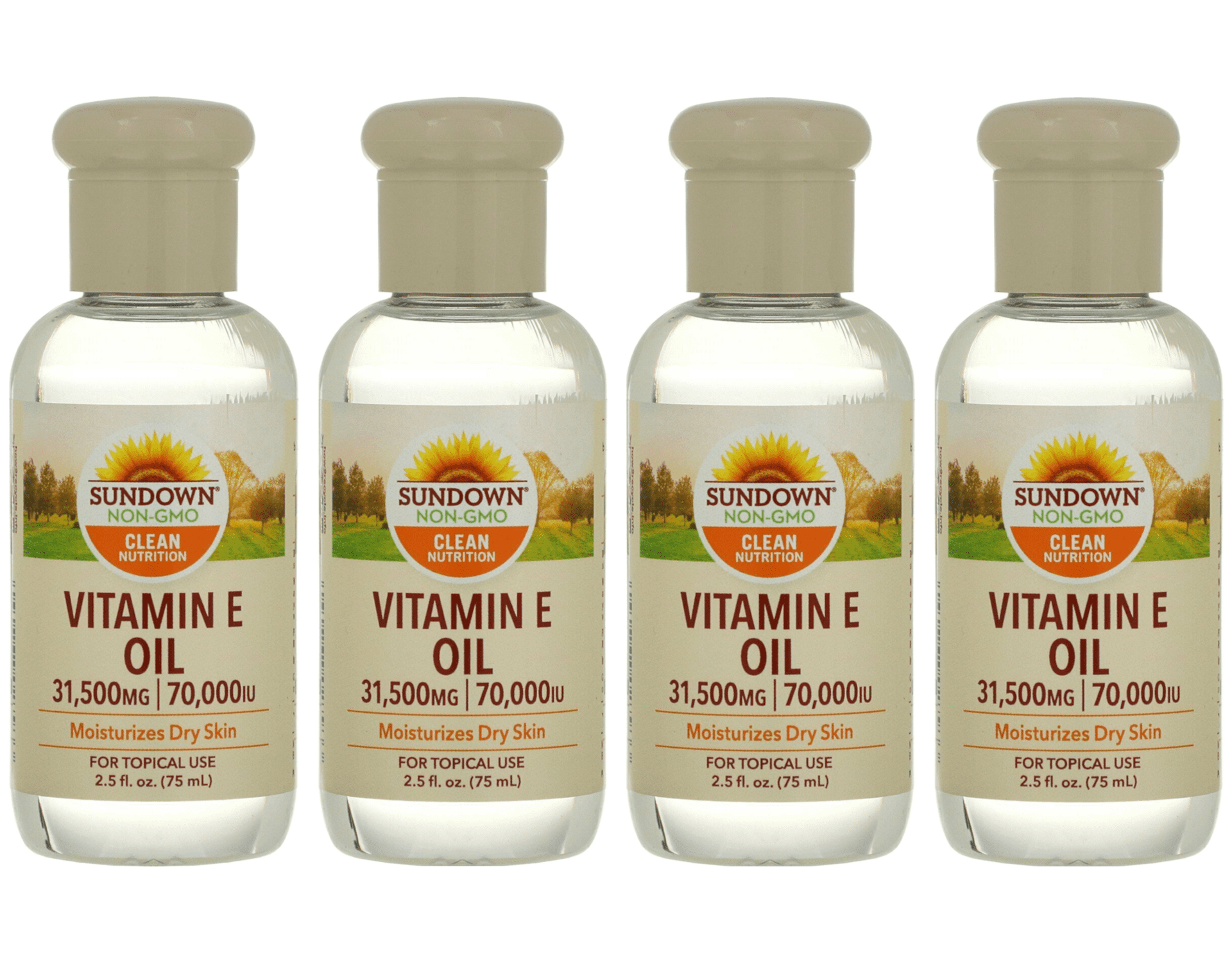 Sundown Naturals Vitamin E Oil 70,000 iu for Dry Skin 2.5 fl oz Pack of