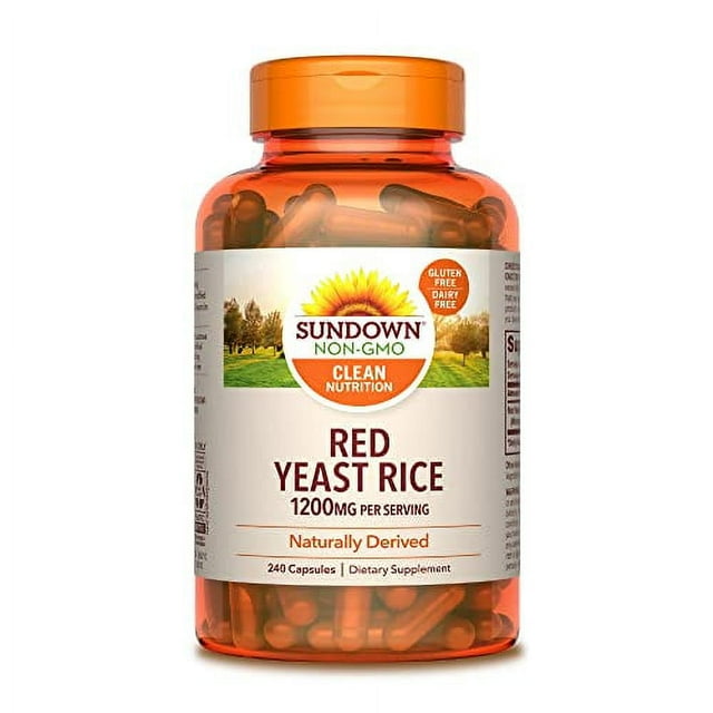 Sundown Red Yeast Rice 1200 mg Capsules (240 Count), Naturally Derived