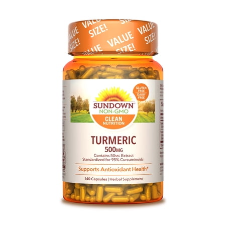 Sundown Turmeric Supplement, 500 mg, Supports Antioxidant Health, 140 Capsules