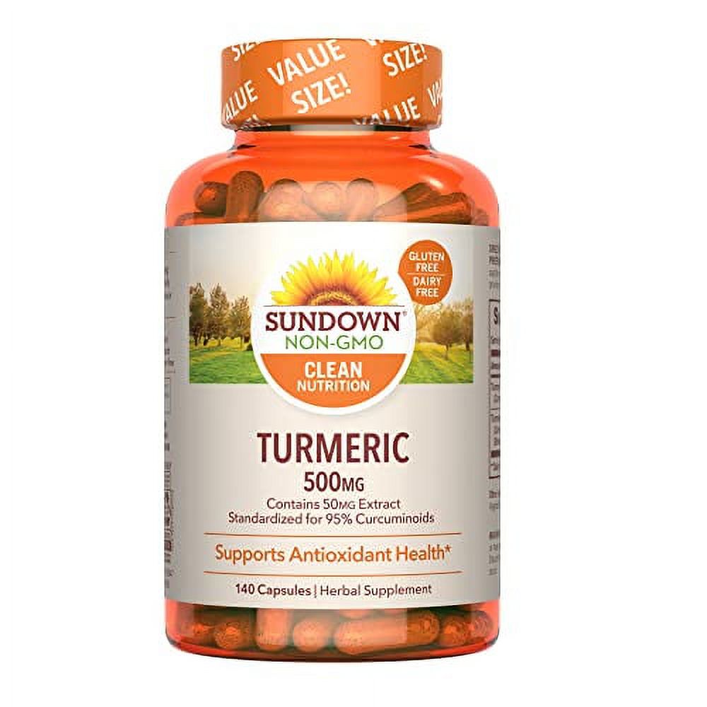 Sundown Turmeric Supplement, 500 mg, Supports Antioxidant Health, Twin