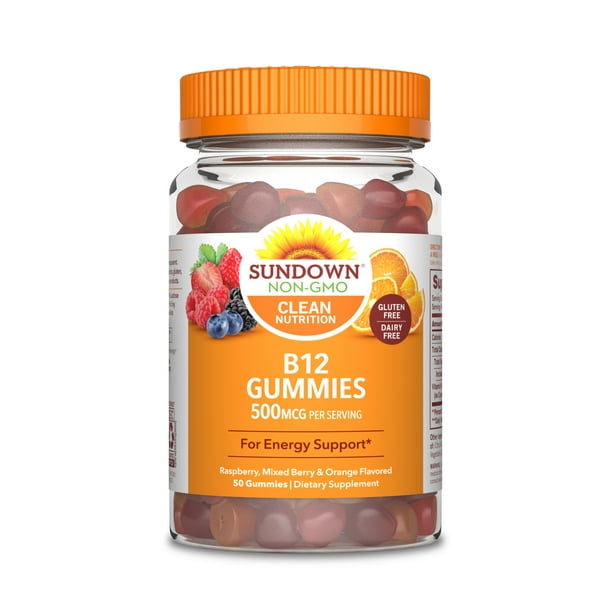 Sundown Vitamin B12 Gummies, Supports Energy Metabolism, Raspberry