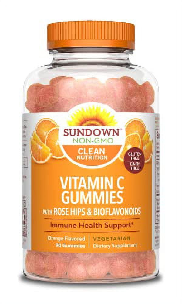 Sundown Vitamin C Gummies with Rosehips, Citrus Bioflavonoids, NonGMO