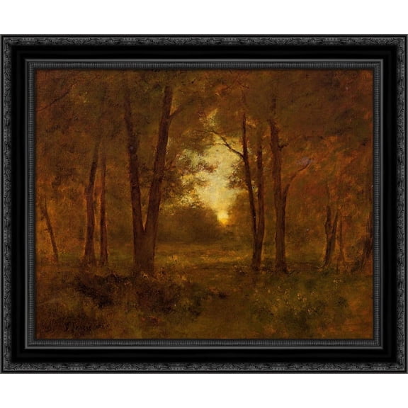Sundown near Montclair 23x20 Black Ornate Wood Framed Canvas Art by Inness, George
