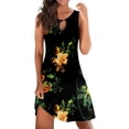 thumbnail image 1 of Sundress for Women Summer Loose Dress Sleeveless Floral Print V Neck Hollow Out Beach Dress Summer Tank Dress, 1 of 6