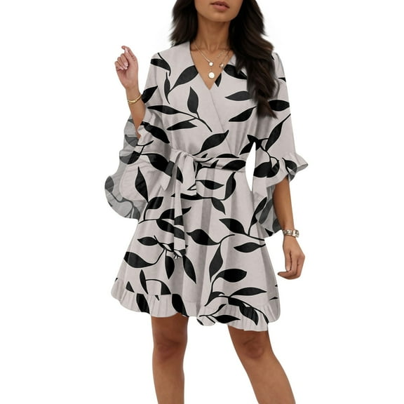 Sundresses For Women 2025, Casual V Neck Floral Dress Half Sleeve Tunic Lightweight Midi Sundress Beach Wedding Guest Vacation Lace Maxi 2025 Casual Dresses (XL, Fluorescent Green) ZMTing