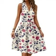 thumbnail image 1 of Sundresses For Women 2025, Casual V Neck Sleeveless Floral Tunic Tank Wedding Guest Dress Cocktail Beach Vacation Homecoming Dresses Womens Summer Dresses Casual Dresses (L, Light pink) ZMTing, 1 of 5
